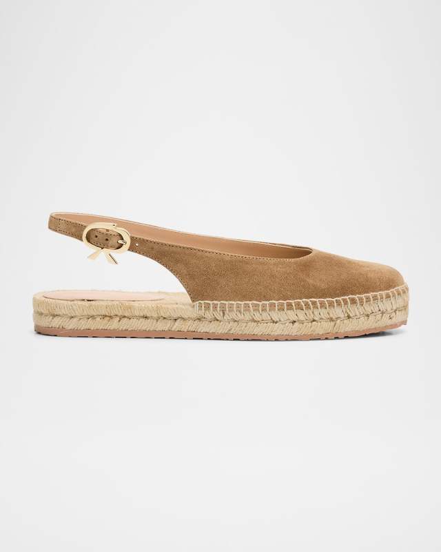Suede Slingback Ballerina Espadrilles